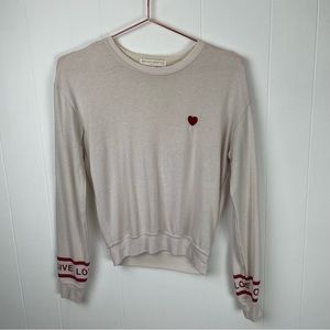 spiritual gangster Love Heart Embroidery Long Sleeve Sweatshirt